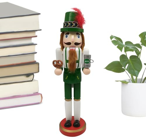 Oktoberfest Nutcracker 14 Inches Wooden,Traditional Nutcracker Figurine Model | Handpainted Oktoberfest Collectible Decoration for Indoor Shelf Table Home Festive Christmas Display