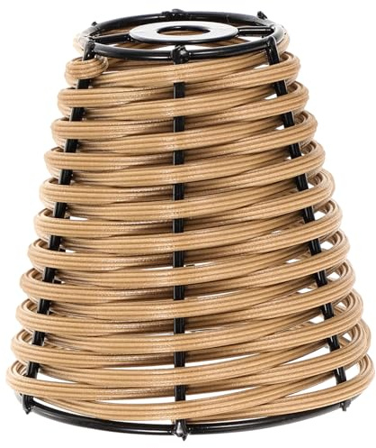 Toyvian Paralume in Bambù Intrecciato Boho Copertura Leggera e Compatta per Lampade da Tavolo per Interni come Casa Ufficio e Ristoranti