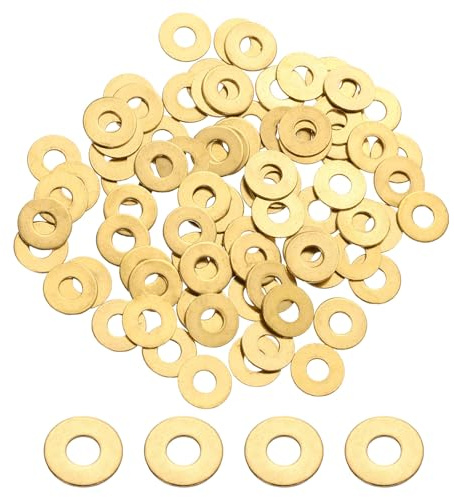 PATIKIL Rondella Piatta In Ottone M3, 200 Pz 3mm ID 8mm OD 0.5mm Spessore Rondelle Metriche Guarnizione Metallo Anello Per Viti Bulloni Fabbriche Progetti Casa Esterni
