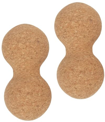UPKOCH 2 pezzi Palle Doppie in Sughero per Rilassamento Muscolare e Terapia Fascia Roller Compatto Antiscivolo per Schiena Collo Yoga e Fitness
