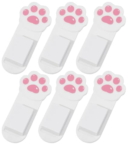 Beavorty Poignées Adhésives pour Abattant de Toilette de Patte de Chat, Lot de 6, Blanc, Accessoire Salle de Bain Hygiénique, Lève-abattant Pratique pour Maison, Bureau et Hôtel