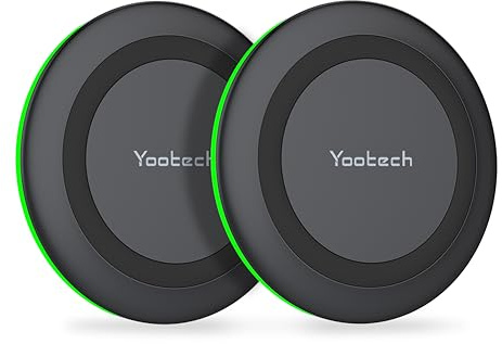 Yootech [2 Pack] Wireless Charger,10W Max Wireless Charging Pad Compatible with iPhone 17/17 Pro/17 Pro Max/Air/16/15/14/13/SE 2022/12/11,Samsung Galaxy S25/S24,for AirPods Pro 3(No AC Adapter)