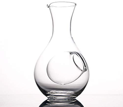 Infinitely Great Home Decor Center Botella de vino de cristal con orificio para el pulgar, jarra de hielo para hámster, 400 ml