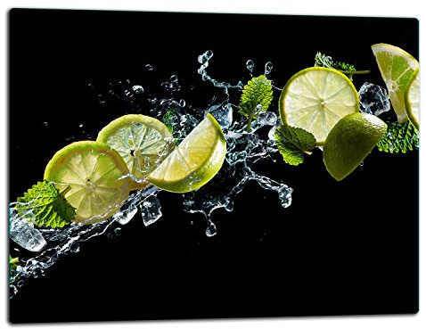 TMK ArtDeko – Schneidebrett Glas – Glasschneidebrett für die Küche 52x40 cm – Robust, Hygienisch & Rutschfest – Glas Schneidebrett – Zusätzliche Arbeitsfläche – Vielseitige Nutzung