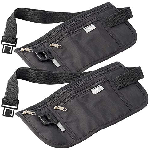 Semptec Urban Survival Technology Handy Gürteltaschen: 2er-Set enganliegende Urlaubs- & Reise-Bauchtaschen mit RFID-Blocker (Bauchtasche flach, Handygürteltasche, Kreditkarten)