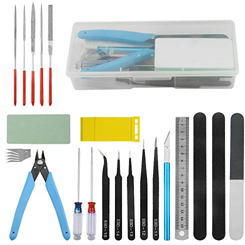 BGTXINGI 25Pcs Model Basic Tools Craft Set Gundam Model Tools Kit with Plastic Box Model Assemble Car Hobby Model Building Repairing and Fixing DIY Craft Kit