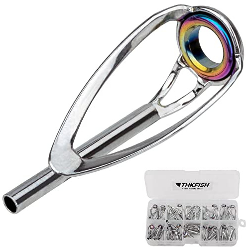 THKFISH Rutenspitzen-Reparaturset, 50 Stück, Angelrutenspitzen, Ersatzset, Stangenspitzen-Reparatur-Set mit Box, 10 Größen