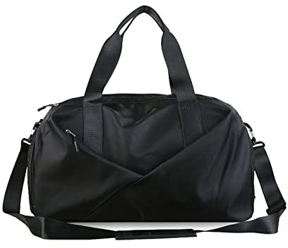 FANDARE Ultraleicht Reisetaschen Handgepäck Sporttasche Schultertasche Übernachtung Sporttasche Damen Herren Weekender Kliniktasche Schwimmtasche Trainingstasche mit Schuhfach Schwarz