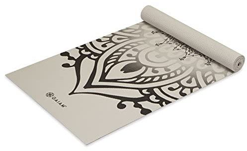 Gaiam Yogamatte, 5 mm dick, rutschfeste Trainingsmatte für alle Arten von Yoga, Pilates und Bodentraining, strukturierter Griff, gepolsterte Unterstützung, verschiedene Designs (61 x 172,7 cm lang),