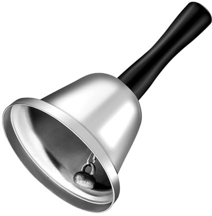 Rovtop Edelstahl Handglocke, Service Glocke Laute und Klare Glöckchen, Tischglocke Bell Klein Glocken mit Griff für Schule, Restaurant, Hotel, Küche, Lagerhäuser, Schiffsglocke, Empfangsbereiche