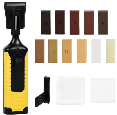 Parkett Reparaturset, Laminat Reparatur Hartwachs Fliesen Vinyl Holz Reparaturset 11 Farben Wachs Holzkitt Loch Ausbessern Kratzreparatur für Vinylboden Holzböden Möbel Arbeitsplattet Reparatur Set