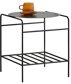 Suuim Mitteltisch Kleiner Couchtisch Doppelter Beistelltisch aus Metall Moderner minimalistischer Ecktisch Kleine Wohnung Wohnzimmer Heimtisch Beistelltisch Beistelltisch (A