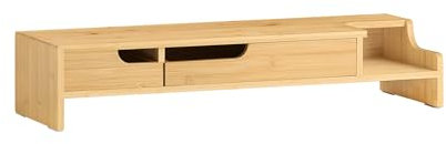 SoBuy Soporte del Ordenador Portátil Elevador del Monitor con 2 cajones 60 x 22 x 12cm BBF12-N ES