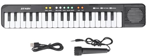 Klaviertastatur, 37 Tasten Klavier 24 Lieder 3 Töne 8 Rhythmen Elektronisches Klavier Lernspielzeug mit Mikrofon