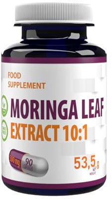 Hepatica Moringa Leaf 5.000mg | 10:1 Extrakt (500mg) | 90 vegane Kapseln | Hochfestes Superfood für Energie, Immunität & Vitalität | Drittanbieter Labor getestet