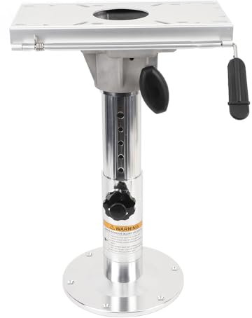 Fabater Bootssitz-Sockel, Aluminiumlegierung, um 360 Grad Drehbar, Abnehmbare Bootsstuhlbasis für Wohnmobile, Yachten, Marine, 350 Bis 500 Mm Höhenverstellbar, Verriegelbarer