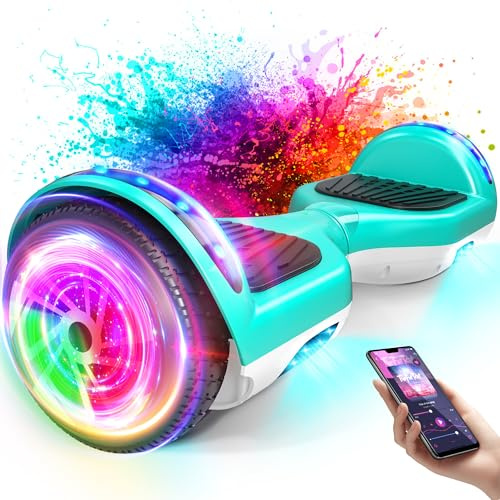 SISIGAD Hoverboard,6.5 Two-Wheel Self-Balancing Hover Board with Bluetooth Speakers and Fashion LED Lights for Kids