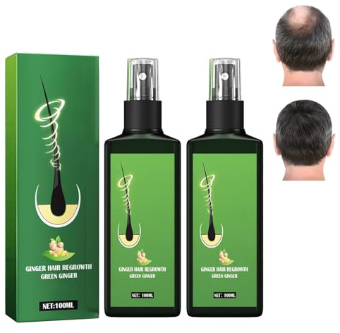 Grgowe 2 st ingefära hårväxt serum, näringsrik ingefära spray för män och kvinnor, snabb naturlig hårväxt