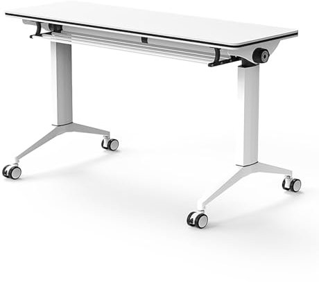 TANTOYO Klappbarer Konferenztisch, rechteckige Besprechungstische, mobiler Schulungsseminartisch mit Lenkrollen, Seminartisch für Schulungsräume im Büro (55 x 24 x 29 Zoll)