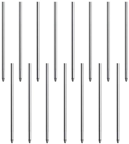 Pack De 15 Recharges En Métal Noir, Recharges De Remplacement Pour Stylo À Bille, Accessoires Pour Stylo À Bille, Fournitures D'Apprentissage Et De Bureau