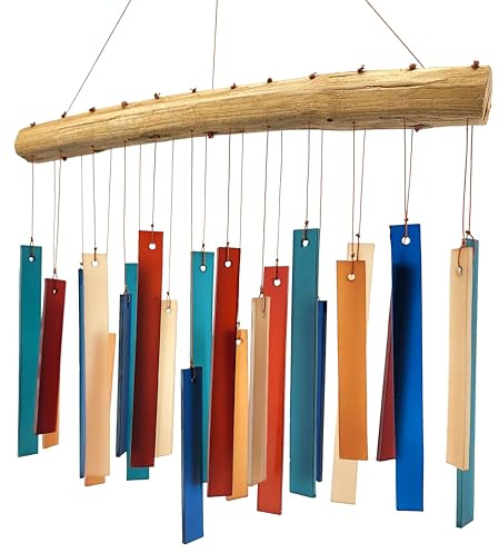 Blue Handworks Rechteckiges Windspiel aus Glas, Retro