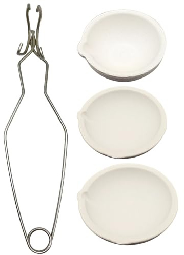 Crisoles para fundir metal (4 piezas/juego, pinzas para crisol y 3 crisoles), kit de fundición de metal resistente al calor, cuenco de crisol de cerámica, taza para fundición de , kit para fundir