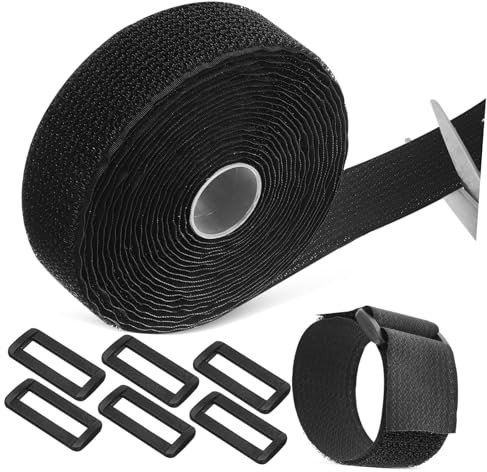 ORFOFE Self-Adhesive Hook and Loop Straps Cable Straps Reusable Elastic Band for Appliance Cord Organizer Fastening Cord Organizer Buckles Wire for