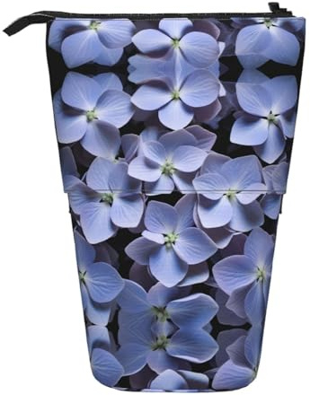 WZYCWB Porte-stylo rétractable imprimé hortensia mauve adapté pour une utilisation comme simple trousse de maquillage, portefeuille, etc.