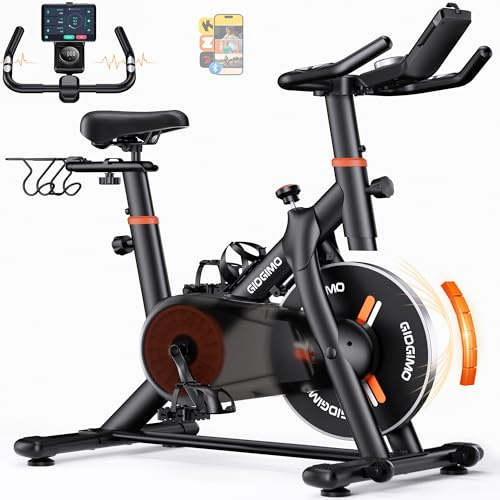 GIDGIMO 2026 Nuevo Bicicleta Estática Silenciosa para Casa con Resistencia Ajustable, Asiento Transpirable, Monitor LCD, Pulsómetro, Entrenamiento en Casa, Capacidad Máxima 150 kg