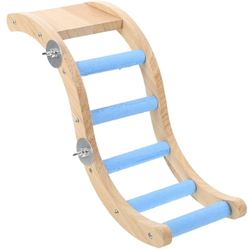 Tofficu Échelle à Oiseaux en Bois d'escalade pour Perroquets Dispositif d'Affûtage des Griffes, Accessoires pour Cage à Balançoire, pour Petits Oiseaux en Intérieur