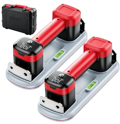 Ventouse Carrelage Électrique, 2 Pièces Ventouse Vitre 26x9 cm avec 3600mAh Batterie, Max 300 KG de Succion, Écran LCD, Ventouse à Batterie pour Soulever Carreaux, Verre, Granit, Marbre, Métal