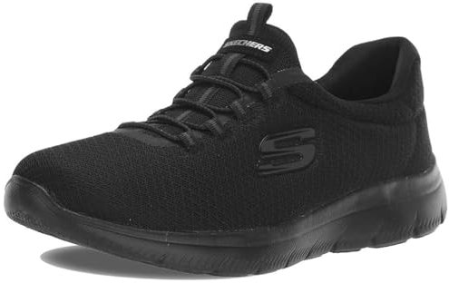 Skechers Womens Summits Top Player Sneaker, Black Mesh Trim, 3.5 UK
