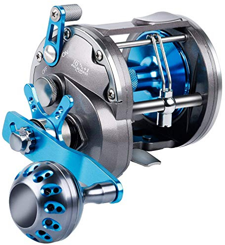 Burning Shark Trolling Rolle Salzwasser Level Windrollen, Schlepprollen Boot Angeln Ozean Angeln für Seebarsch Zackenbarsch Lachs-SHA40