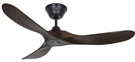 CasaFan ECO GENUINO 122 Deckenventilator, Energiesparender & leiser Ventilator mit hochwertigen Holzflügeln, 6 Geschwindigkeitsstufen mit Fernbedienung, für Räume bis 16 qm & Schrägen bis 12°