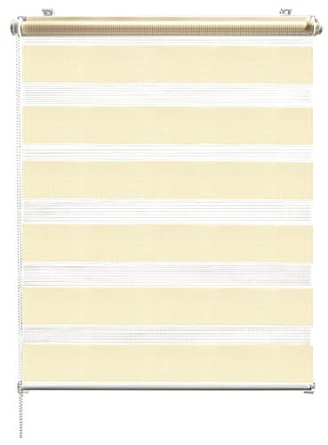 CelinaSun Rollo für Fenster ohne Bohren 70 x 150 cm beige Doppelrollo klemmfix Fensterrollo innen Klemmrollo Jalousie
