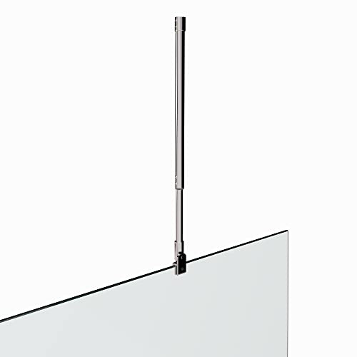 i-flair Decken-Haltestange für 6/8/10 mm Walk In Duschwände mit drehbarem 360° Gelenk - Stabilisator aus V2A Edelstahl mit Verstellbereich 34,5-75,5 cm für Glasduschen 21M