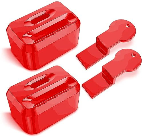 2 serrures de porte de voiture rouges/serrures de ceinture de sécurité pour enfants, sièges auto fixes pour empêcher les enfants de déboucler les ceintures de sécurité pendant la conduite