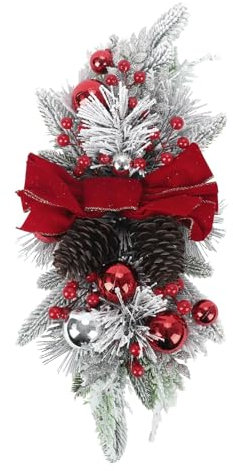Sunfashion Weihnachtskranz Weiß,Kranz Herbst Türkranz Trockenblumen Wreath Blumenkranz Deko Türkranz Zitronen Blumenkranz Deko