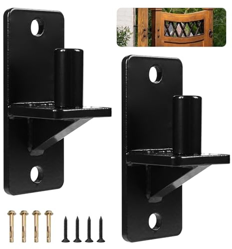 2 Pack Heavy Duty Gate Hinges Black Wall Mount Gate Hinges with 5/8 Hinge Pin for Fences, Barns, Sheds