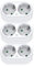 NEOVSUNY Steckdosenadapter 2-Fach mit Kindersicherung Mehrfachsteckdose Tragbar für Steckdose, Doppelstecker für Steckdose für Büro, Hause, Reisen, 2 Fach Steckdosen Weiß (3 Stücke)
