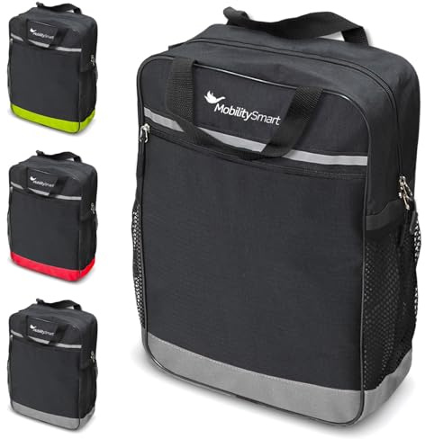 Mobility Smart Mobility Bag – Waterproof Wheelchair & Mobility Scooter Backpack – Universal Fit Storage Bag with Reflective Strip – Durable, Lightweight Accessory for Daily Essentials (Grey)