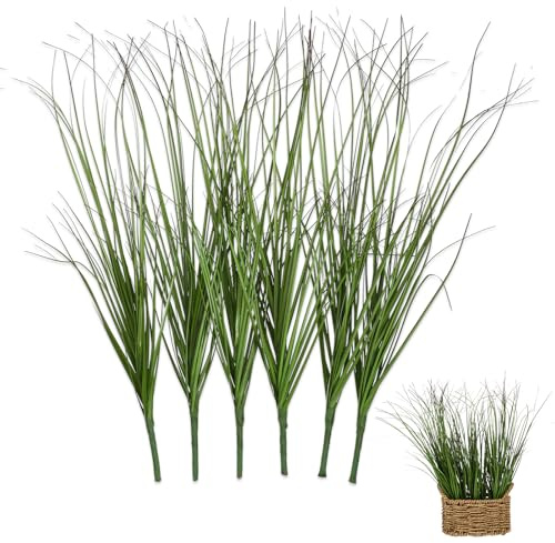FdcZeyxior 10 Stücke Gräser Künstlich, Kunstgras, Plastik Pflanze, Kunstpflanzen Outdoor, Kunstpflanzen Außenbereich, Gartenfensterkasten Dekorationspflanze für Außendekoration Oder Innendekoration