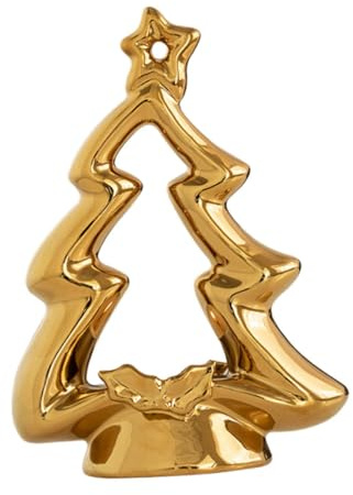 Milageto Portacandele in Ceramica per Albero di Natale, Portacandele per Cena, Hotel, Anniversario, Scrivania, Pasqua, Oro
