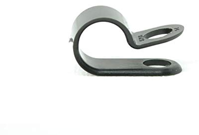 Unbekannt Kabelklemme Clamp (Stück 50, 8 mm, Schwarz, R-Form, Polyamid 6.6, 5 mm - 12 mm = 9,0 mm, 19 mm - 25 mm = 12,5 mm, 5,5 mm Montagebohrung)