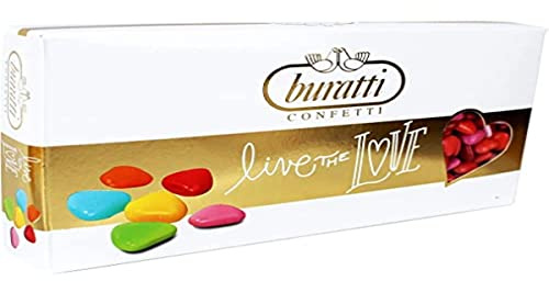 Buratti Confetti Dragées au Chocolat en Forme de Mini Cœur à l'ombre Rouge 1 Kg