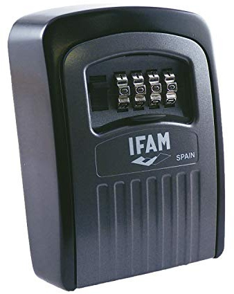 IFAM Guardallaves de Pared G1 con Combinación de 4 Dígitos, Capacidad para 5 Llaves, Caja de Seguridad de Aleación de Aluminio, Candado Fijo para Exterior, Deportes y Alquiler Vacacional
