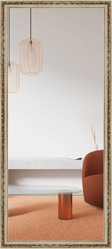 nielsen HOME Wandspiegel, 70 x 170 cm, Holz, Gold Glanz, Ganzkörperspiegel für alle Wohnbereiche, Hoch- & Querformat, anpassbare Aufhänger, Francesca