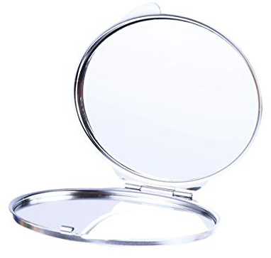 Beaupretty Reise Kompaktspiegel Taschenspiegel Klein Edelstahl Doppelseitiger Oval Geformter Taschenspiegel Klappbar Spiegel Klein Für Damen