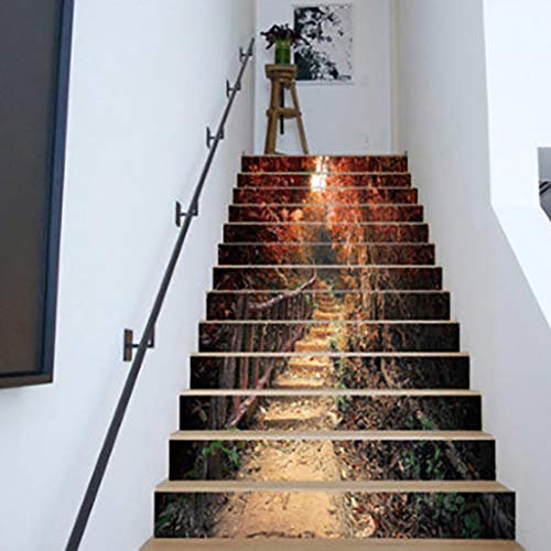 YJXPegatina De Pared 13 Red Hoja Caballete Escalera Pegatina Paso Pegatina