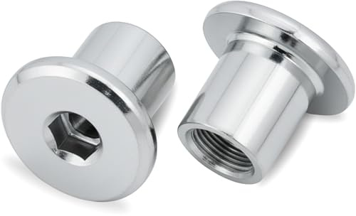 HEXATON Tuercas Cilíndricas con Cabeza Plana y Hueco Hexagonal Interno - M6 x 13 x 11 mm - 50 Piezas - Acero Galvanizado Blanco